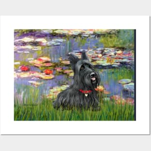 A Claude Monet Lily Pond Masterpiece with a Scottish Terrier Included Posters and Art